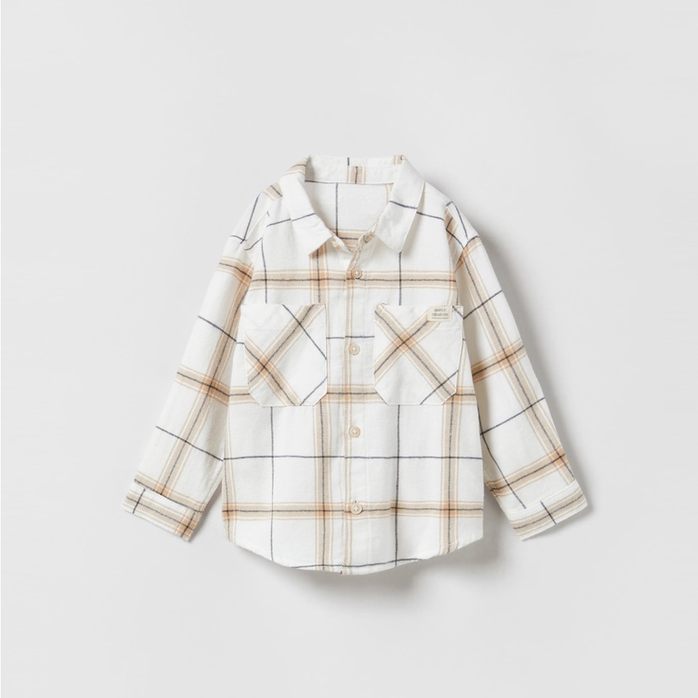 Zara boy white plaid shirt Size 3 - 4